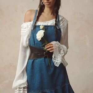 Anthropologie square neck denim dress